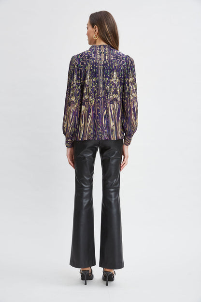 Women Paisley Micro Pleat Shirt  | Elie Tahari