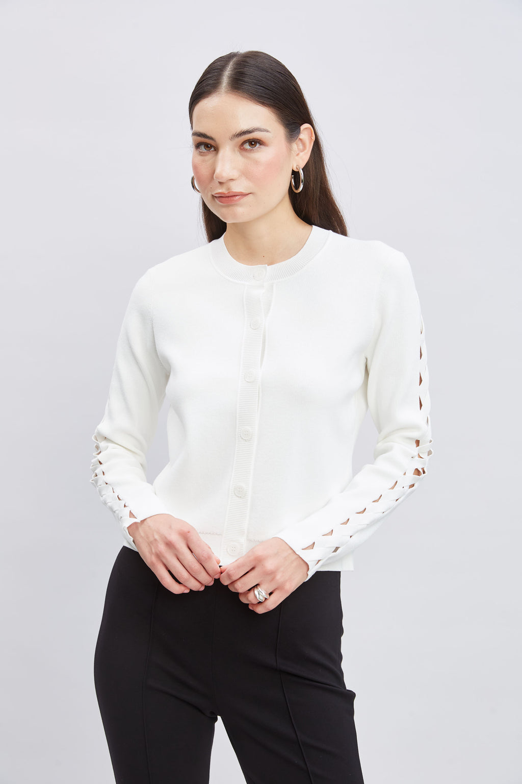 Women Cut Out Cardigan  | Elie Tahari