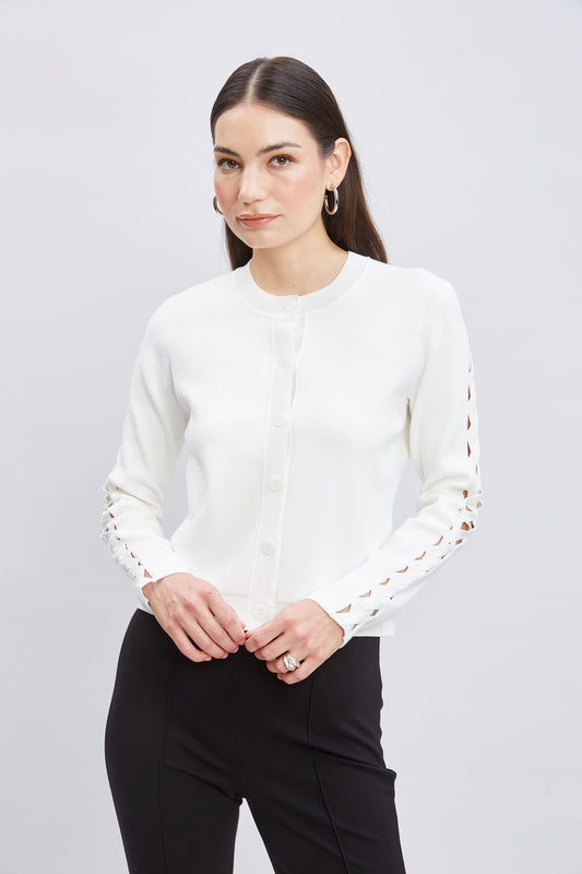 Women Cut Out Cardigan  | Elie Tahari