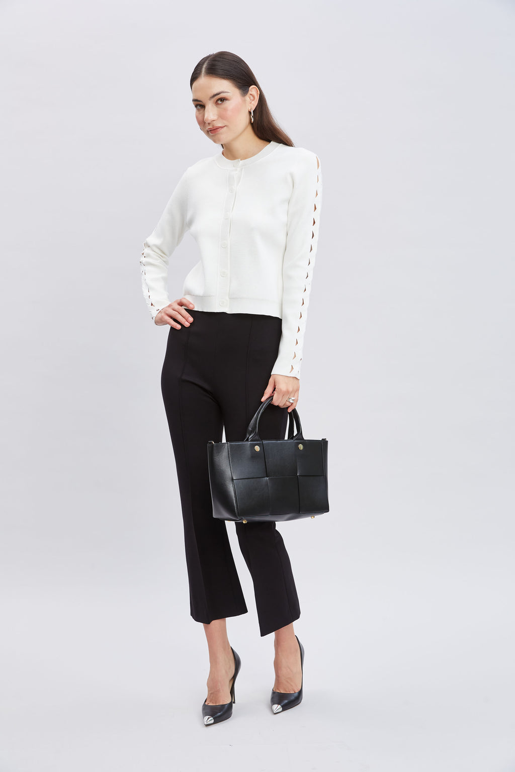 Women Cut Out Cardigan  | Elie Tahari