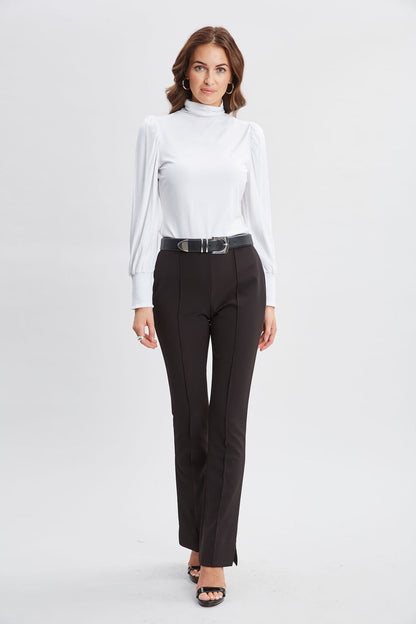 Women Smocked Turtleneck Knit  | Elie Tahari