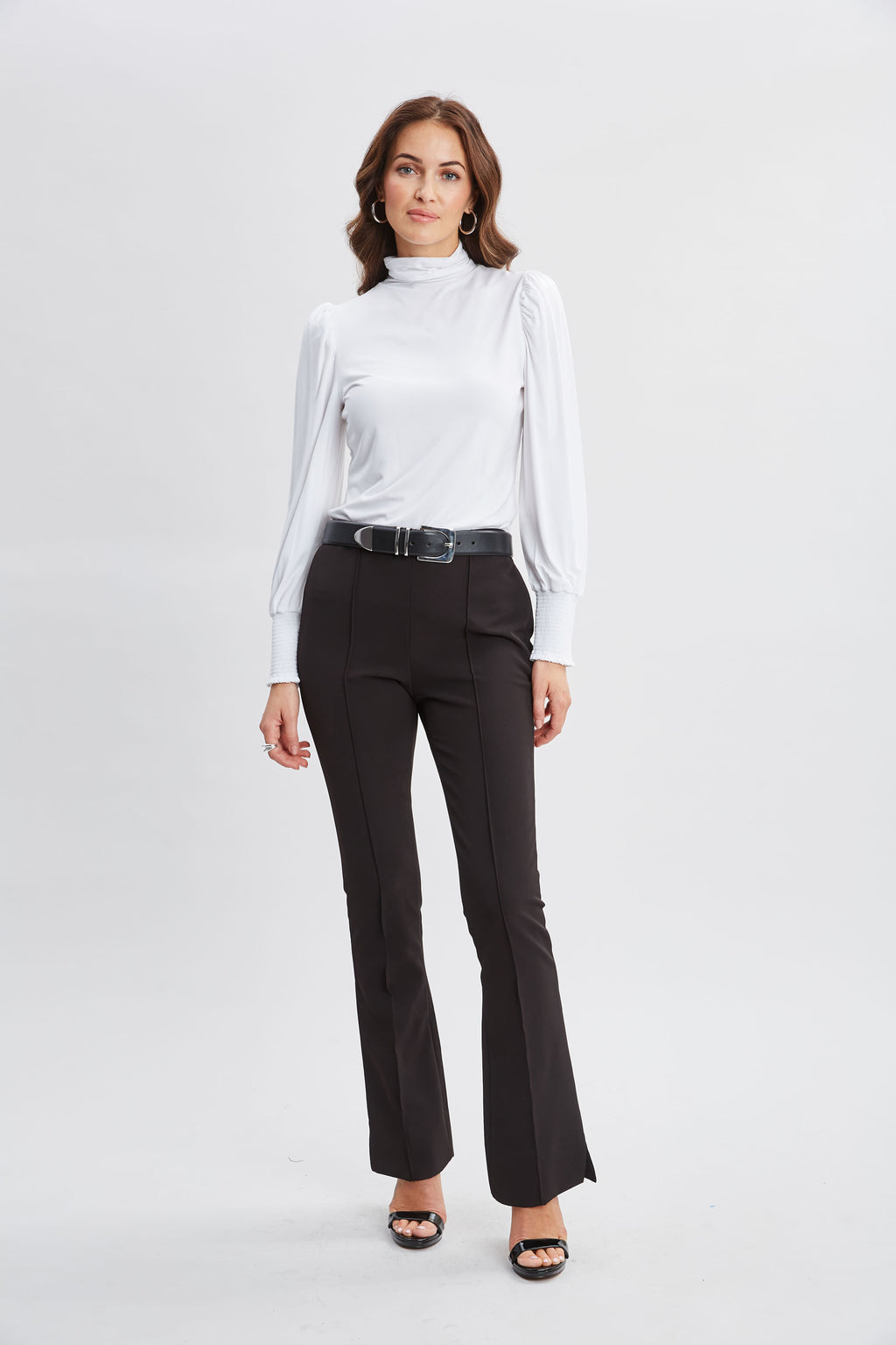 Women Smocked Turtleneck Knit  | Elie Tahari