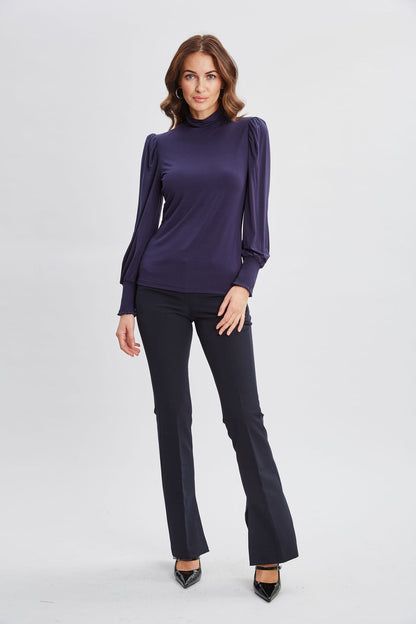 Women Smocked Turtleneck Knit Stargazer | Elie Tahari