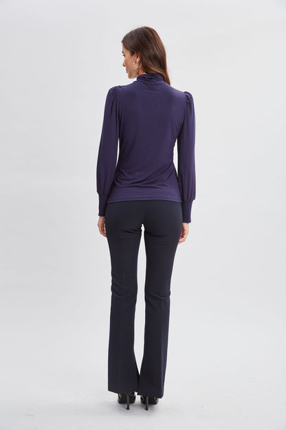 Women Smocked Turtleneck Knit Stargazer | Elie Tahari