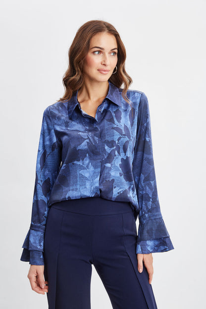 Women Silk Satin Night Shadow Shirt  | Elie Tahari