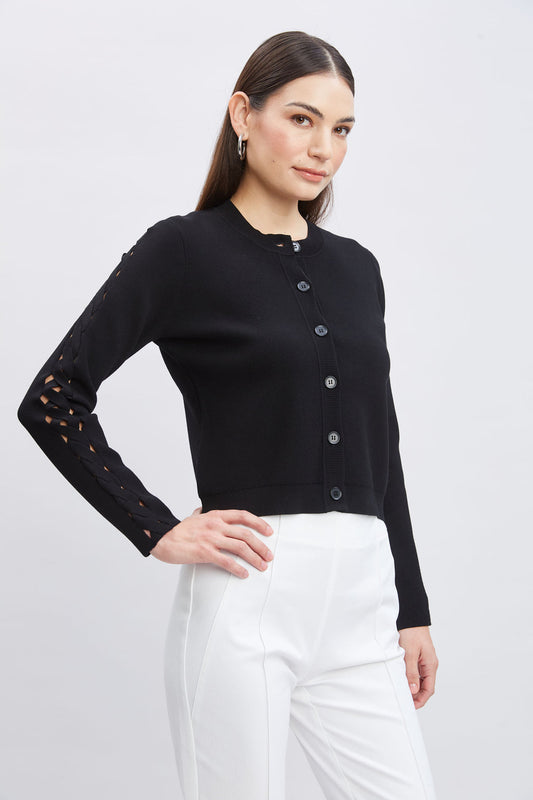 Women Cut Out Cardigan  | Elie Tahari