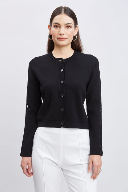 Women Cut Out Cardigan  | Elie Tahari