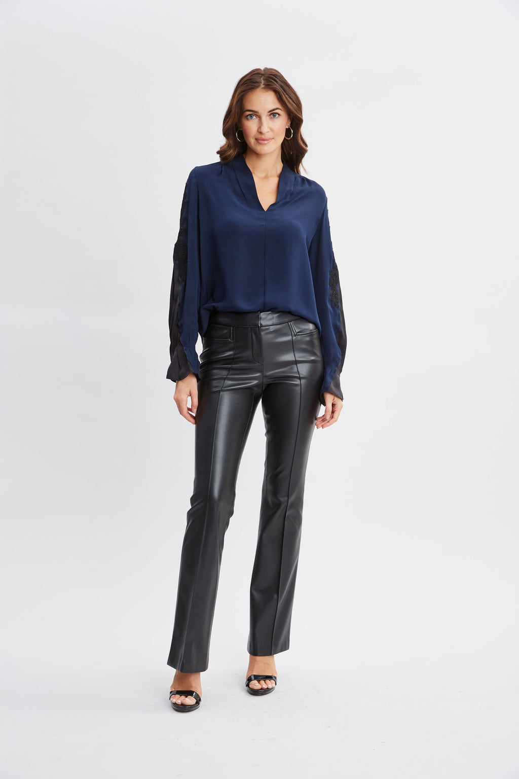 Women Lace Sleeve Silk Shirt  | Elie Tahari