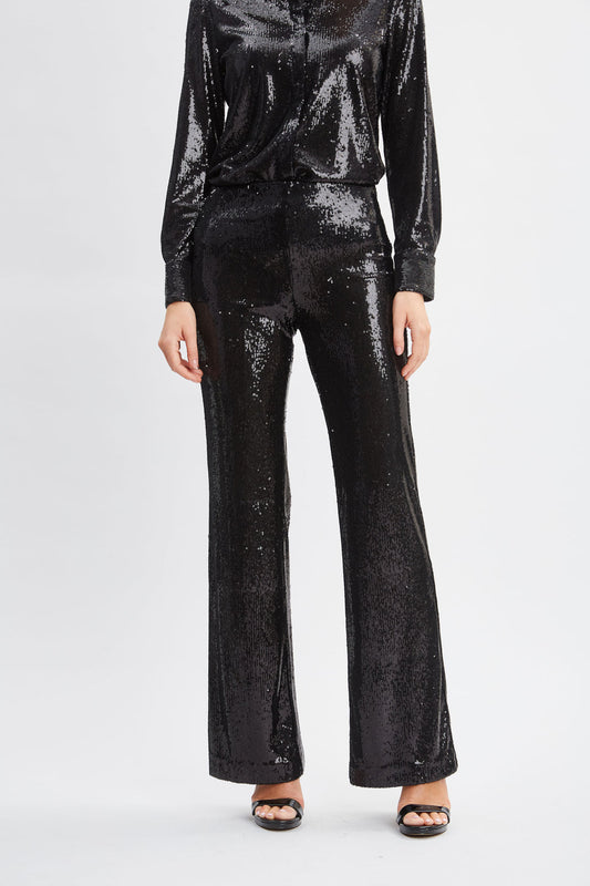 Women Sequin Pant Black | Elie Tahari