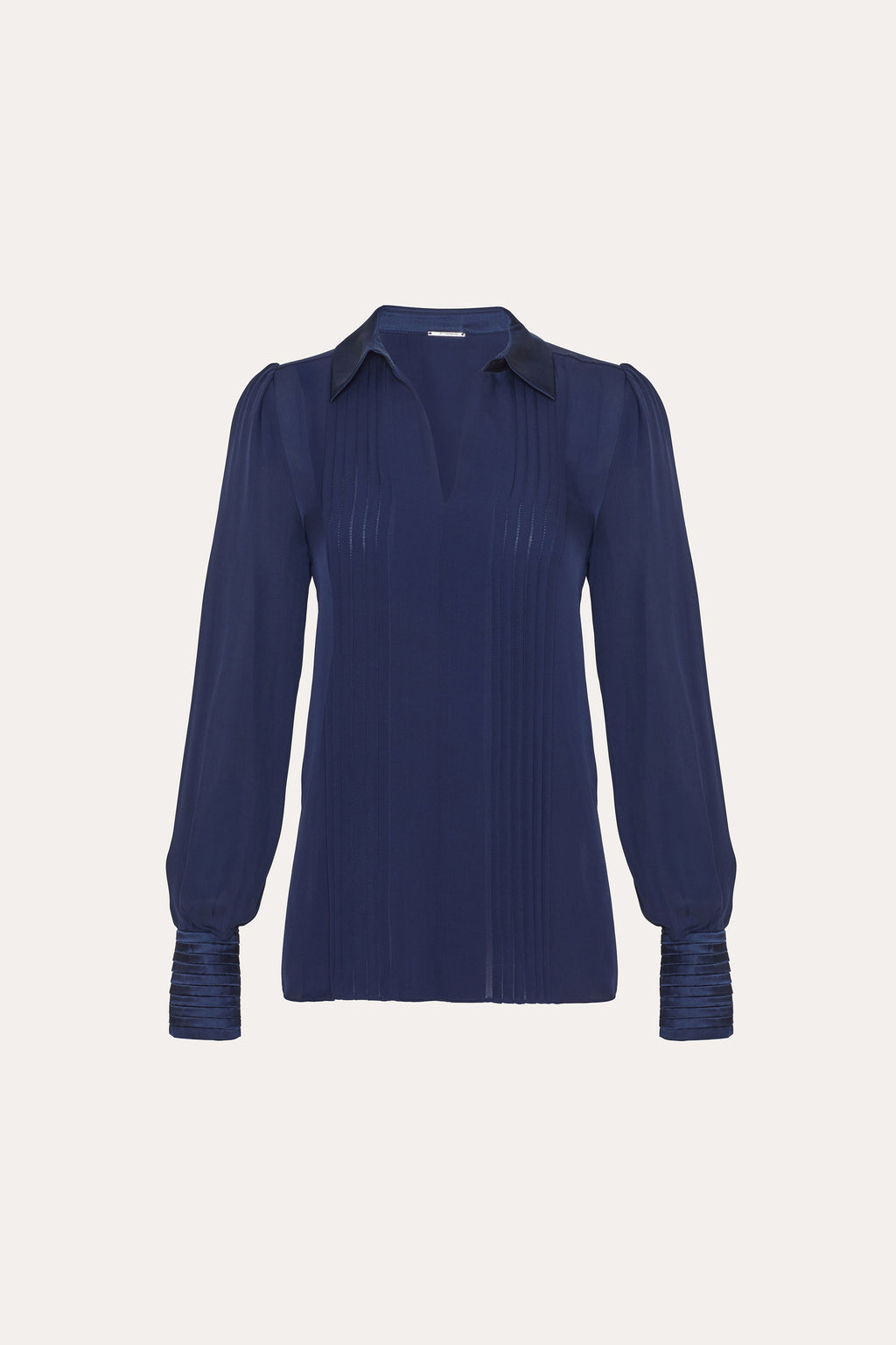 Women Silk Pintuck Shirt Midnight | Elie Tahari