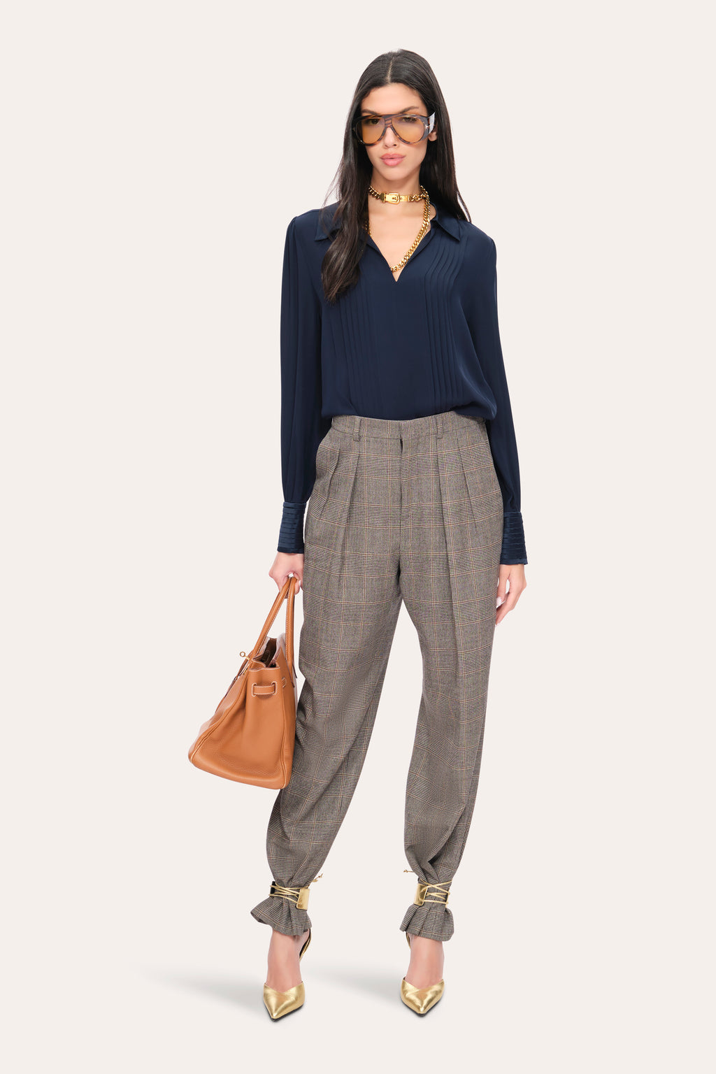 Women Silk Pintuck Shirt Midnight | Elie Tahari