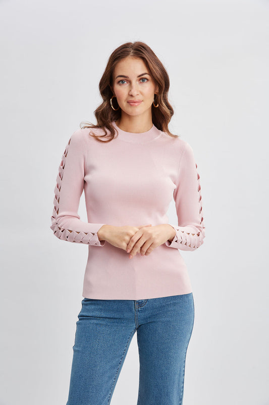 Women Openwork Sleeve Sweater  | Elie Tahari