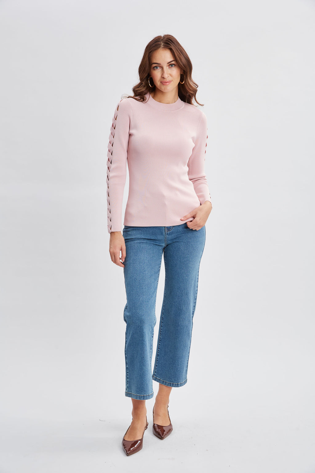 Women Openwork Sleeve Sweater  | Elie Tahari