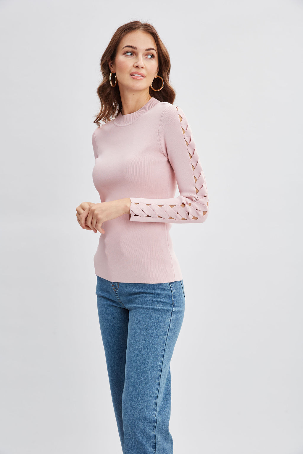 Women Openwork Sleeve Sweater  | Elie Tahari