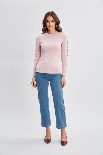 Women Openwork Sleeve Sweater  | Elie Tahari