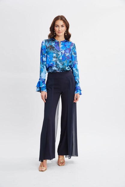 Women Etched Garden Printed Shirt  | Elie Tahari
