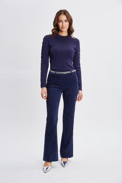 Women Openwork Sleeve Sweater  | Elie Tahari