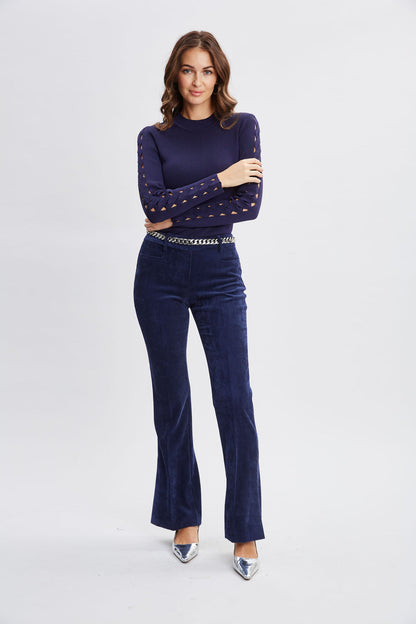 Women Openwork Sleeve Sweater  | Elie Tahari