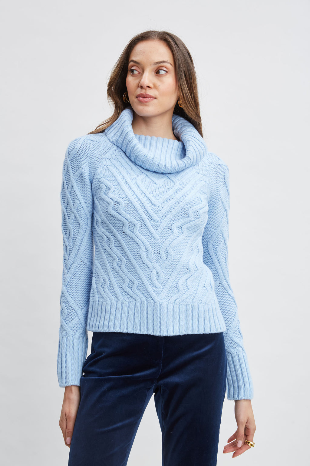 Women Texture Turtleneck Wool Sweater  | Elie Tahari