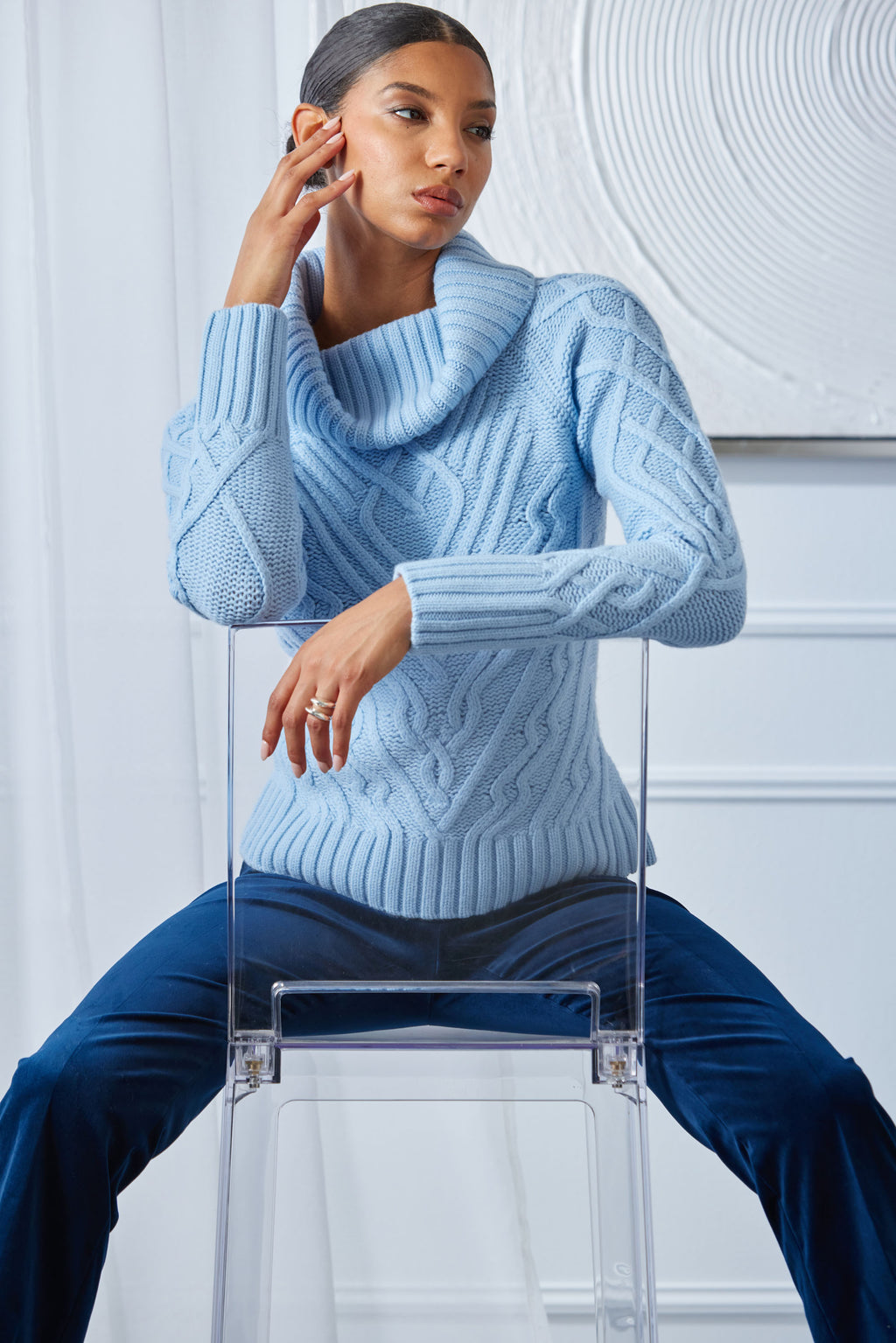 Women Texture Turtleneck Wool Sweater  | Elie Tahari