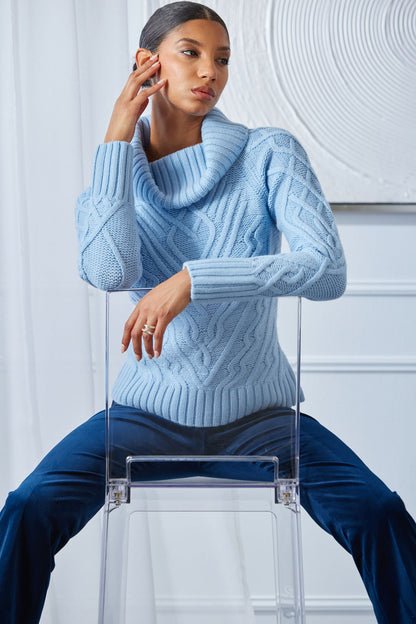 Women Texture Turtleneck Wool Sweater  | Elie Tahari