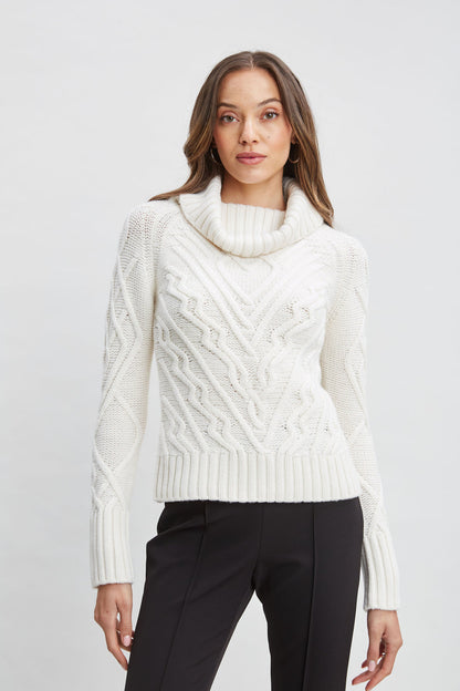 Women Texture Turtleneck Wool Sweater  | Elie Tahari