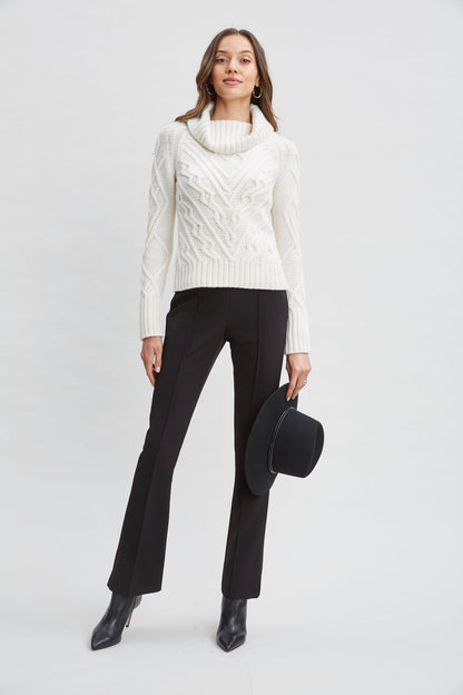 Women Texture Turtleneck Wool Sweater  | Elie Tahari