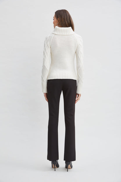 Women Texture Turtleneck Wool Sweater  | Elie Tahari
