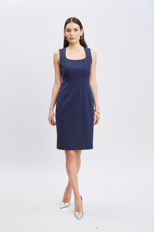 Women Square Neck Slim Dress Indigo | Elie Tahari