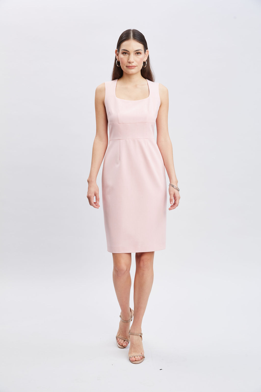 Women Square Neck Slim Dress Pink Lemonade | Elie Tahari