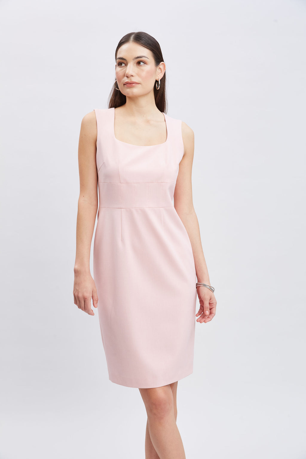 Women Square Neck Slim Dress Pink Lemonade | Elie Tahari