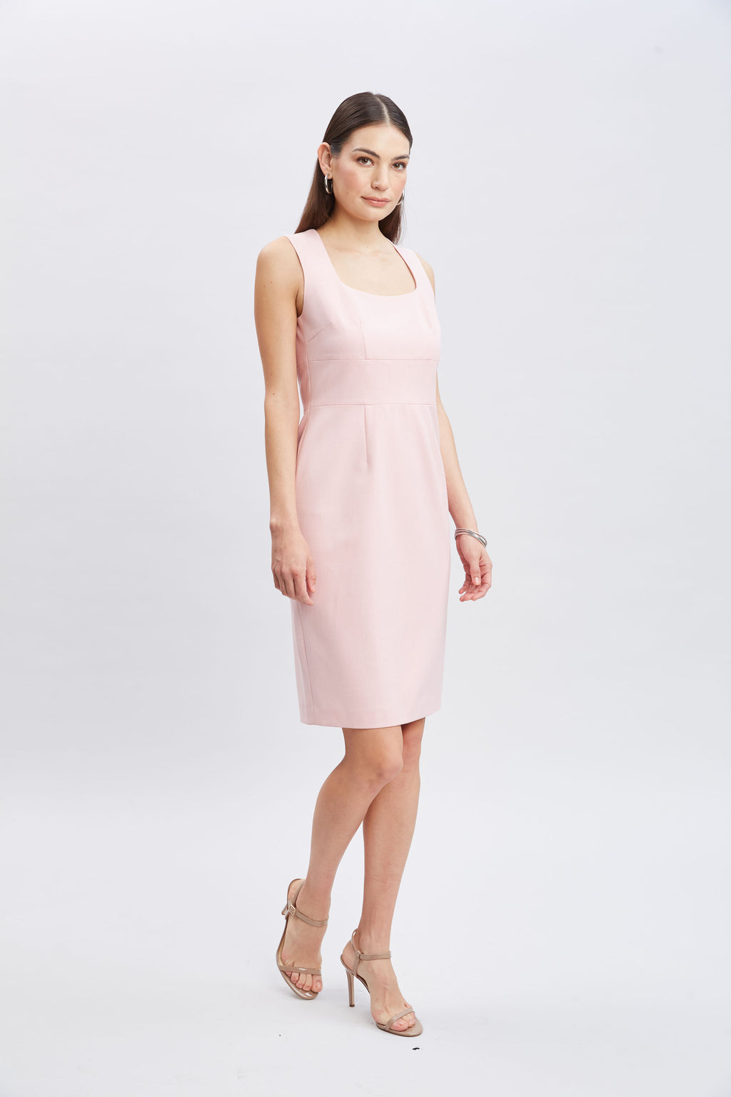 Women Square Neck Slim Dress Pink Lemonade | Elie Tahari