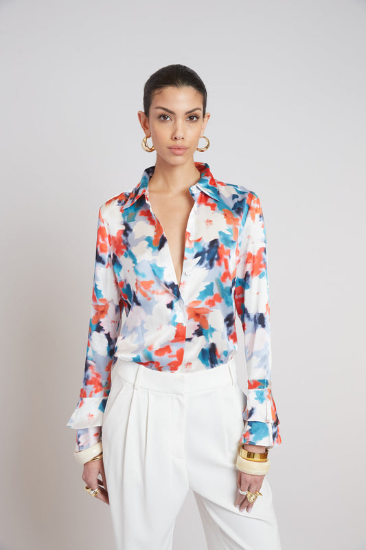 Women Silk Monet Garden Shirt  | Elie Tahari