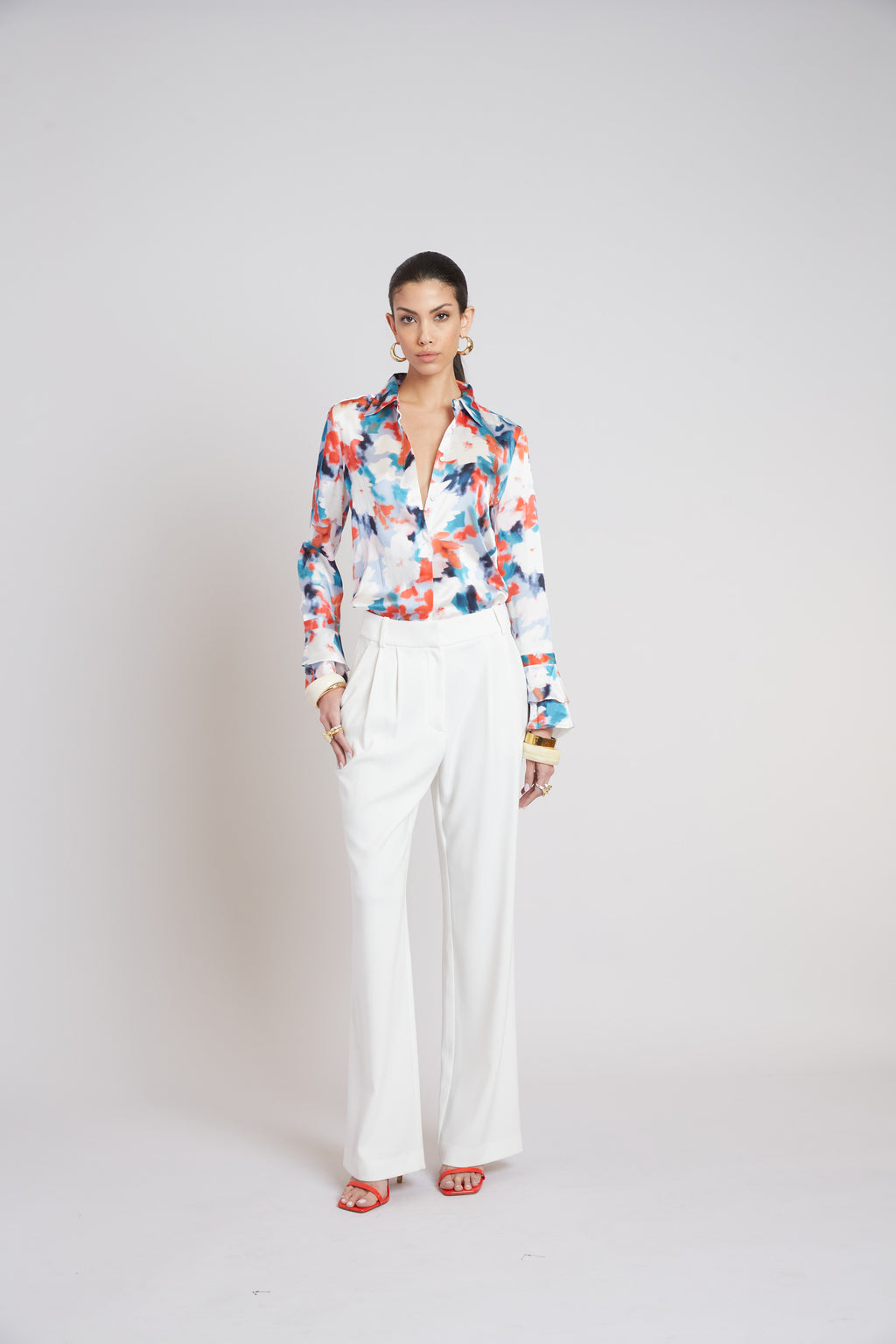 Women Silk Monet Garden Shirt  | Elie Tahari