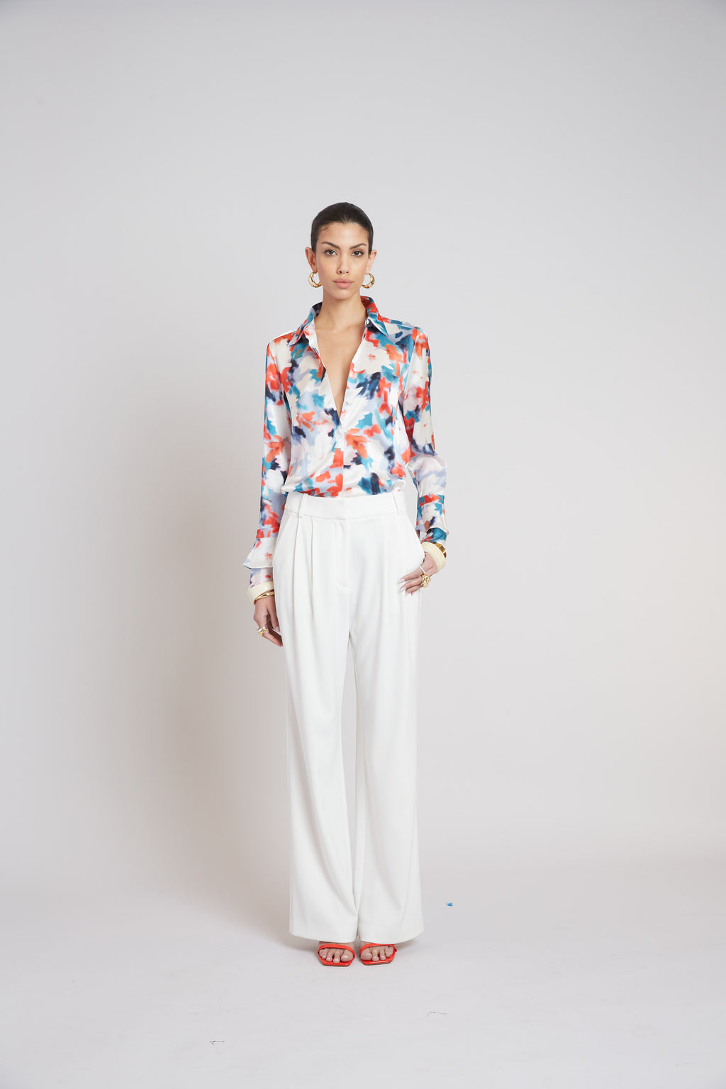 Women Silk Monet Garden Shirt  | Elie Tahari