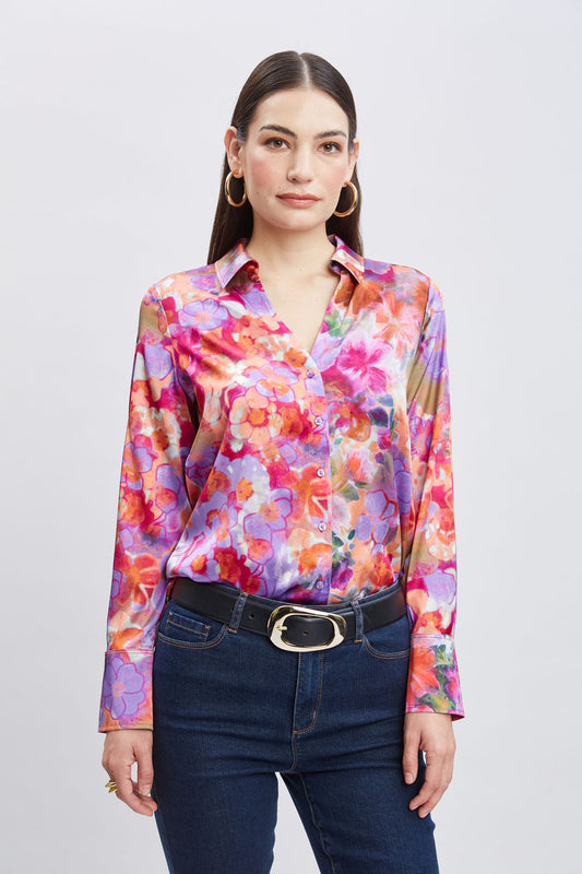 Women Silk Bloomsbury Button Down Shirt  | Elie Tahari
