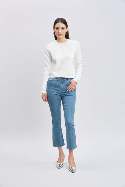 Women Micro Flare Cropped Jeans  | Elie Tahari