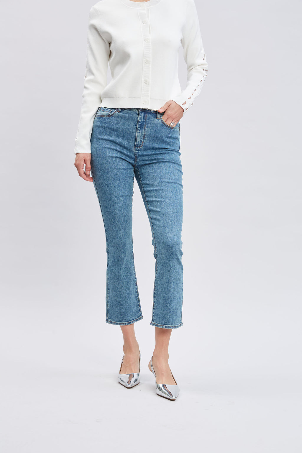 Women Micro Flare Cropped Jeans  | Elie Tahari