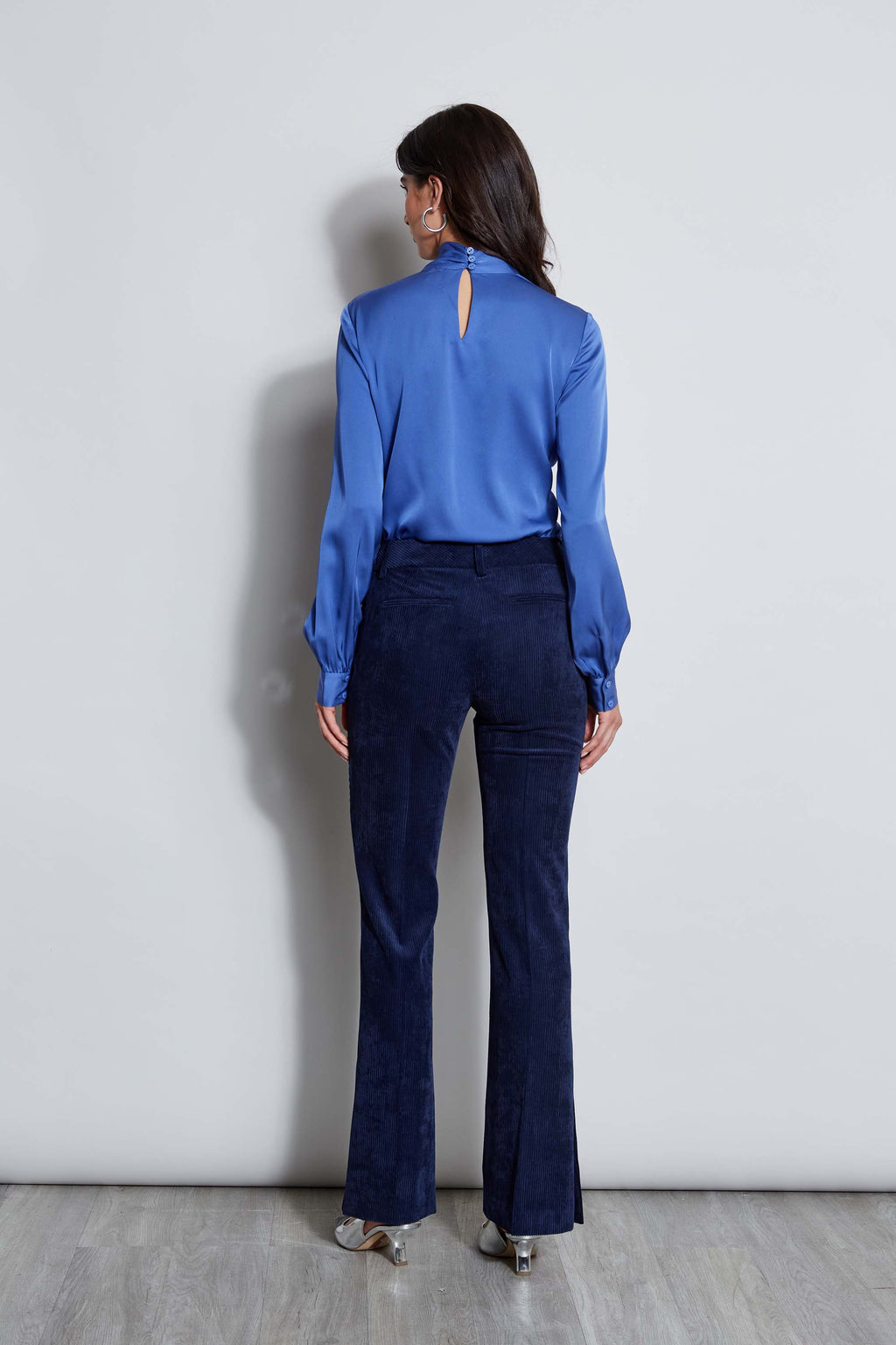Women Silk Draped Neck Shirt  | Elie Tahari