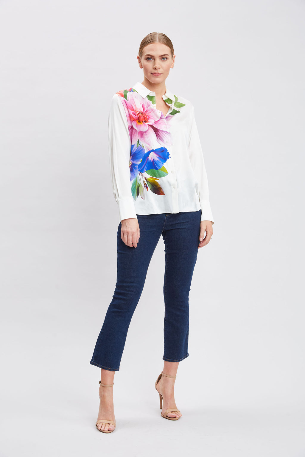 Women Cascade Digital Floral Shirt  | Elie Tahari