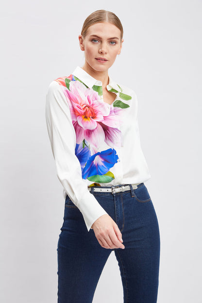 Women Cascade Digital Floral Shirt  | Elie Tahari