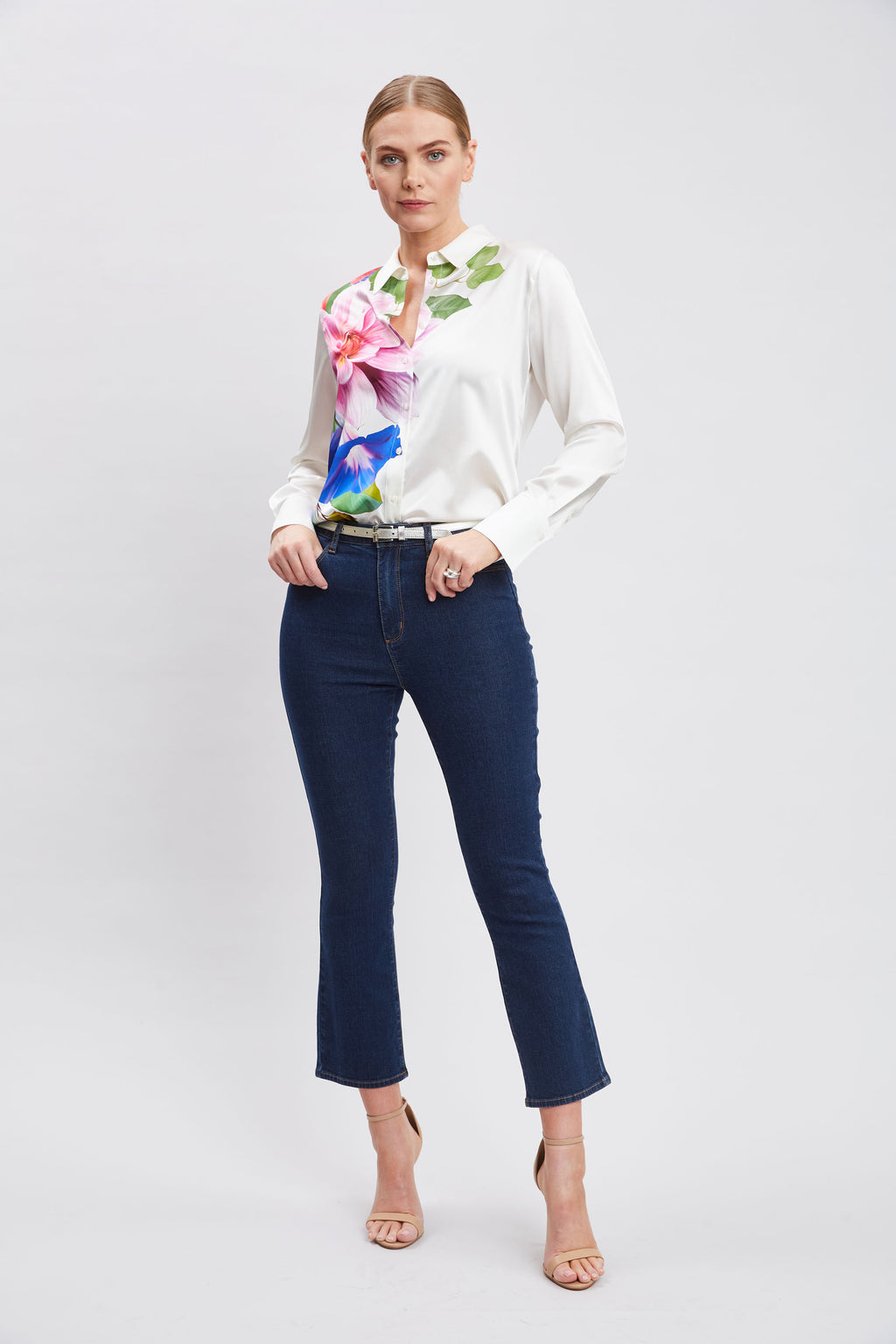 Women Cascade Digital Floral Shirt  | Elie Tahari
