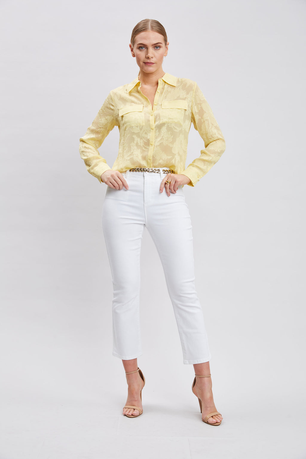 Women Silk Jacquard Utility Shirt  | Elie Tahari