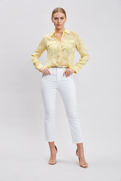 Women Silk Jacquard Utility Shirt  | Elie Tahari