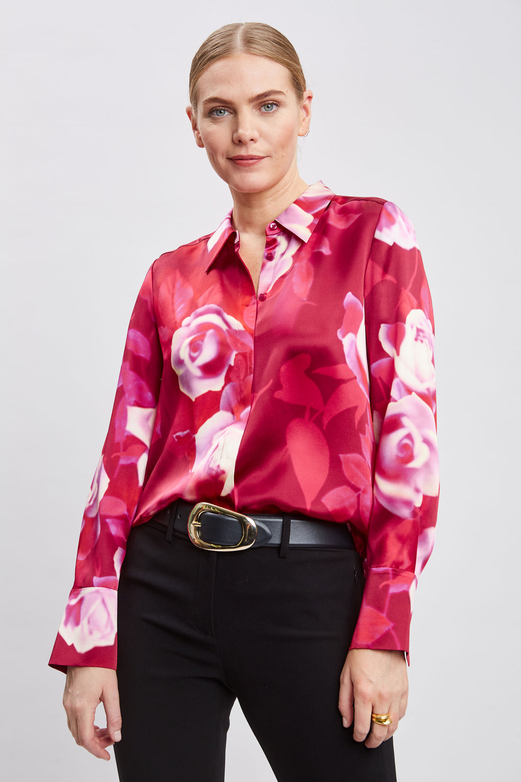 Women Silk Satin Moulin Rouge Shirt  | Elie Tahari