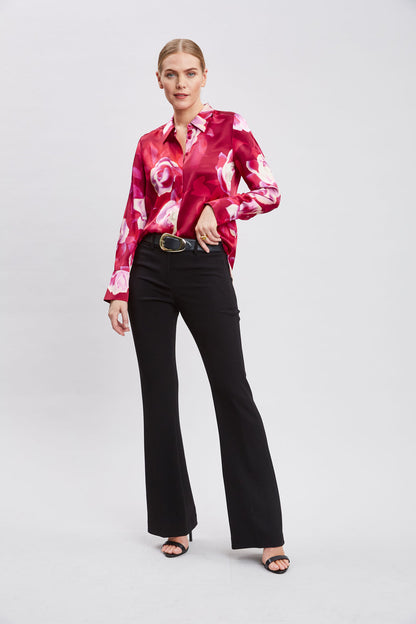 Women Silk Satin Moulin Rouge Shirt  | Elie Tahari