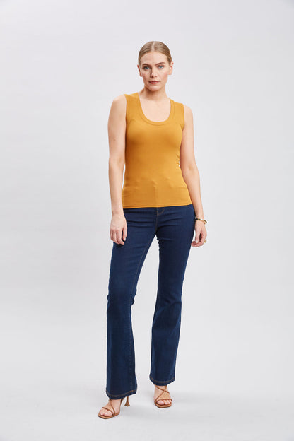 Women Rib Scoop Neck Knit  | Elie Tahari