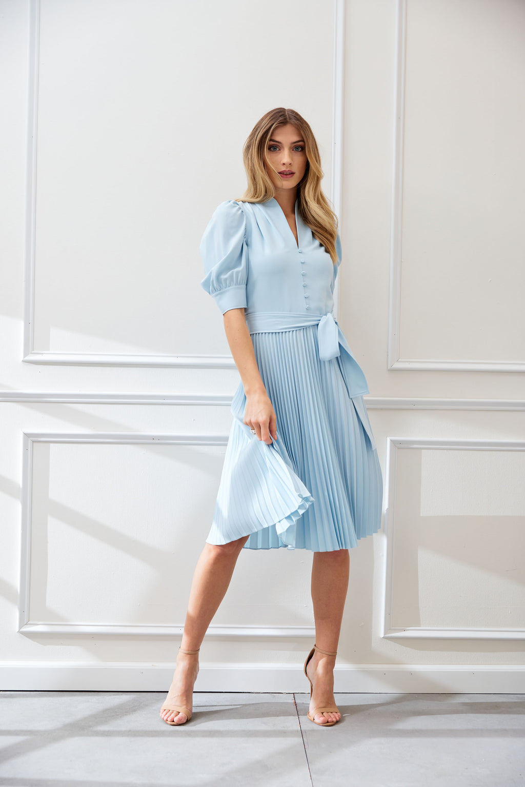 Women Pleated Contour Dress Seafoam | Elie Tahari
