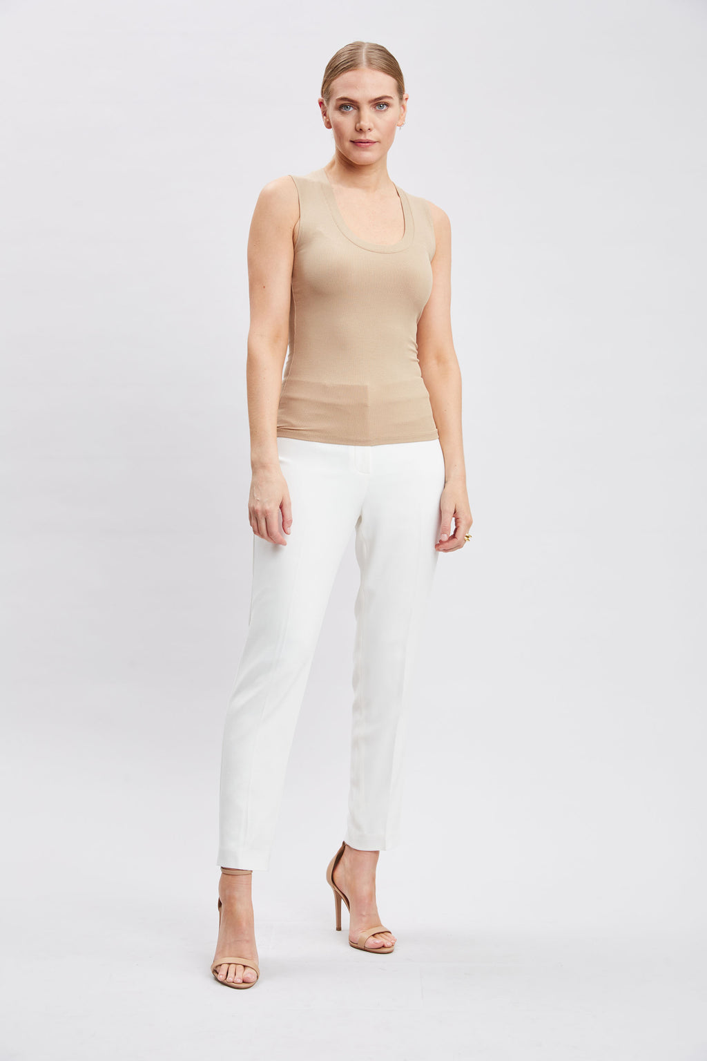 Women Rib Scoop Neck Knit Sandcastle | Elie Tahari