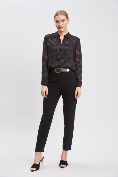 Women Silk Jacquard Utility Shirt  | Elie Tahari